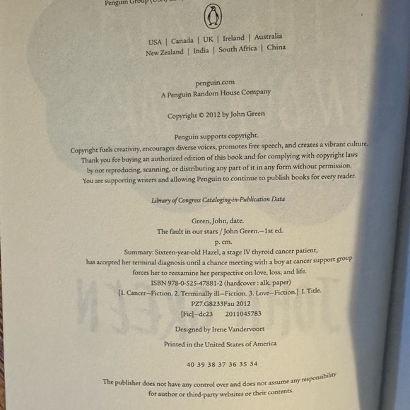 The Fault in Our Stars by Green John Hardcover - Picture 4 of 5